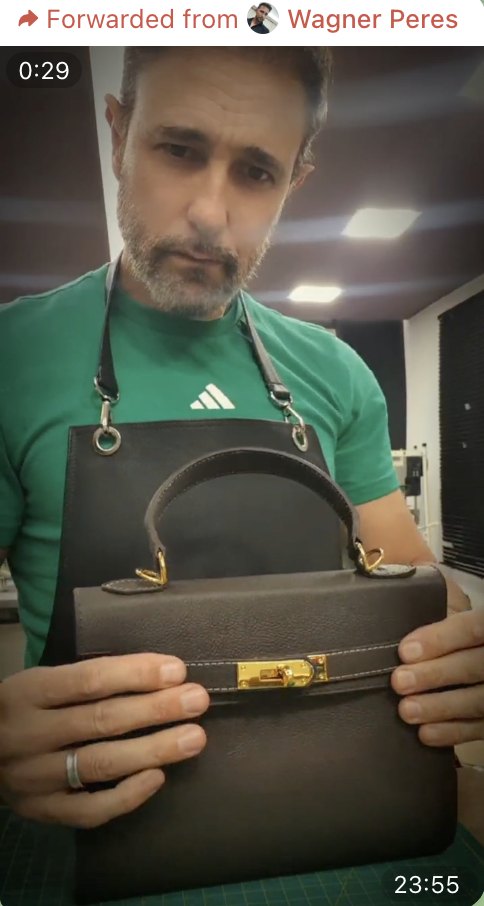Print do aluno Wagner Peres mostrando bolsa em couro